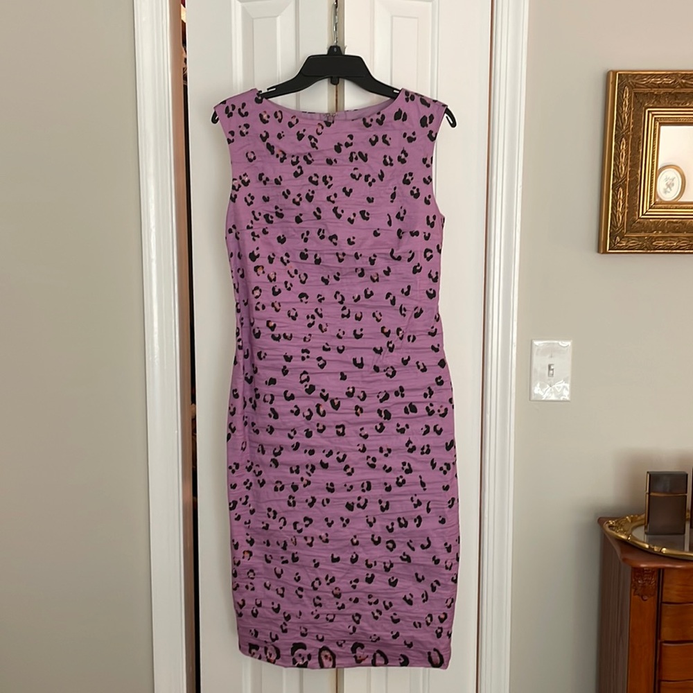 Nicole Miller NWT Purple/Lime/Orange Leopard dress size 10